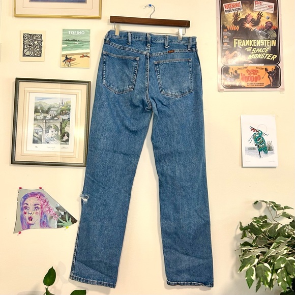 Vintage Rustler Straight Leg Blue Jeans - Picture 3 of 5